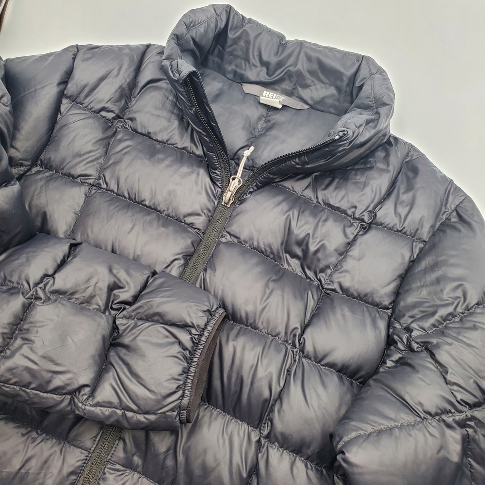 REI Co-op 650 Down Jacket 2.0 Womens Large Black Puffer Full Zip Lightweight